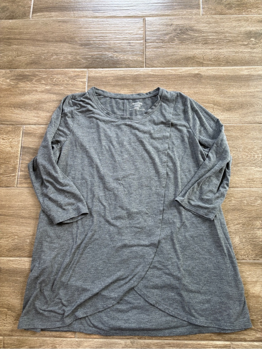 Motherhood Maternity Heather Gray 3/4‎ Sleeve Nursing Top Sz XL